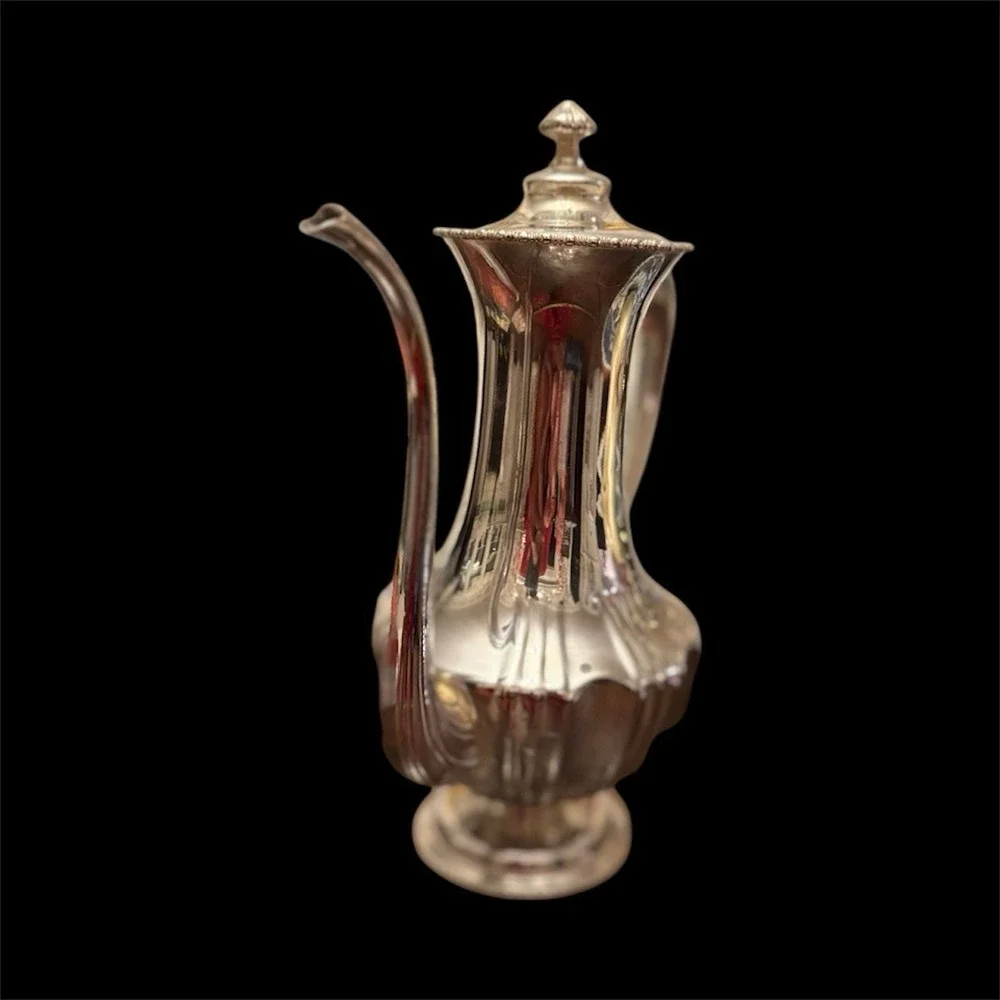 Antique Quadruple Silver Plate Coffee‎ Pot And Creamer C.1890-1910 Edwardian